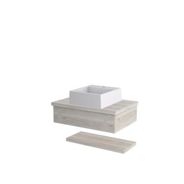 Imagem de Conjunto Bancada C-cuba Q355 E Prateleira Metrópole 605 Preto ônix Snow