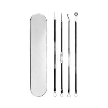 Imagem de Kit De Remoção De Cravos E Espinhas 11 Peças Extrator De Acne Pinça Re