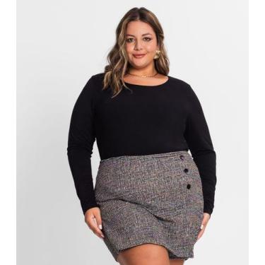 Imagem de Blusa Manga Longa Viscotorcion Secret Glam Preto, Plus G4, Preto