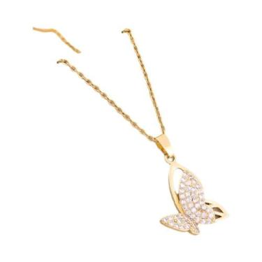 Imagem de Colar Feminino Com Pingente De Cristal De Zircônia Banhado a Ouro 18K,