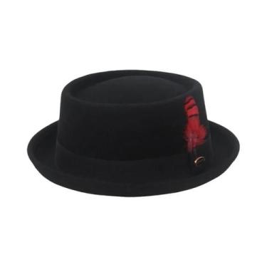 Imagem de Chapéu Fedora Unissex 100% Lã Com Aba Curvada Para Outono E Inverno - 