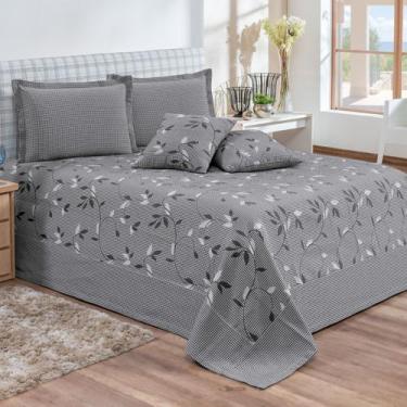 Imagem de Cobre leito madri jacquard kit queen 7 peças - mayra enxovais, Preto