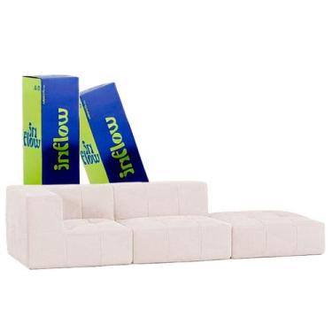 Imagem de Sofá Modular Na Caixa Boucle 2 Lugares Com 1 Braço 1 Chaise - Inflow S