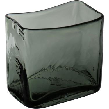 Imagem de VASO DECORATIVO ENFEITE RETANGULAR HOME&CO VIDRO 16x11x16cm FUMÊ