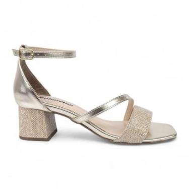 Imagem de Sandália Bico Quadrado Salto Bloco Com Strass-Feminino