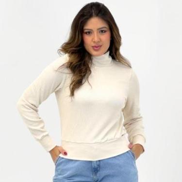 Imagem de Blusa Cativa Gola Alta Manga Longa Canelada Feminina-Feminino