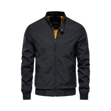 Imagem de Jaqueta Masculina Slim Fit De Cor Sólida AIOPESON Casual Com Gola Alta