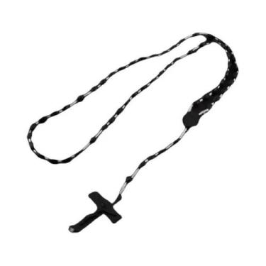 Imagem de 12/120 peças rosário de plástico contas cruz com colar de jesus catoli
