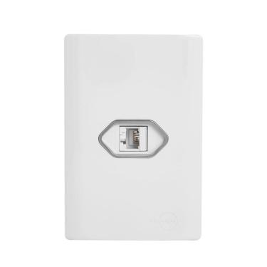 Imagem de Tomada Rj45 com Placa 4x2 Branca Da Linha Novara 1100-41 Dicompel Tomada Rj45 com Placa 4x2 Da L