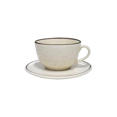 Imagem de Xícara De Chá 200ml De Cerâmica Com Pires Unni Brisa Oxford