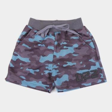 Imagem de Bermuda Moletom Infantil Duzizo Camuflada Masculina, Chumbo, 1A