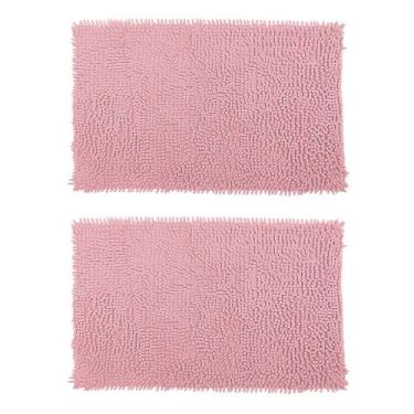 Imagem de Kit 2 Tapetes para Banheiro Bolinha Antiderrapante 38x58cm Microfibra 
