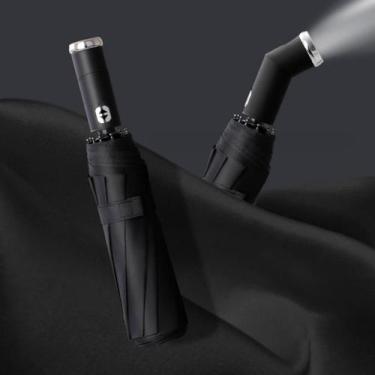 Imagem de Guarda Chuva Automático Grande Reforçado Com Luz de LED Sombrinha Dobr