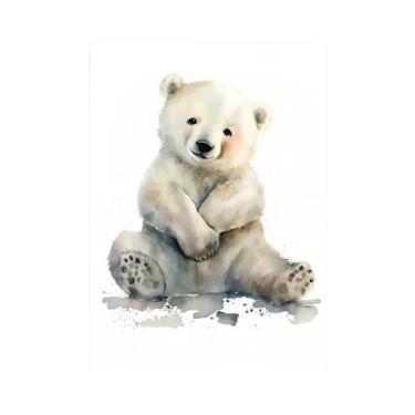 Imagem de Pôster Em Tela De Aquarela Com Estampas De Animais Para Quarto Infanti