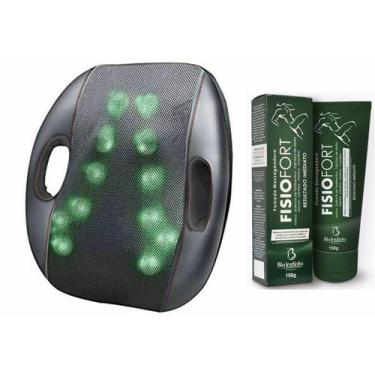 Imagem de Almofada Massageadora Shiatsu Lumina 3d Bivolt + Pomada Fisiofort