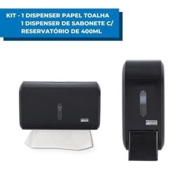 Imagem de Saboneteira Líquida Com Reservatório 400ml e Dispenser Papel Toalha Co