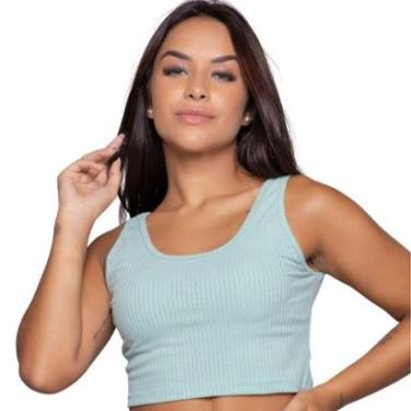 Imagem de Cropped Regata Canelado Bella Fiore Sem Mangas Verão Blogueira Moda Casual Feminina-Feminino