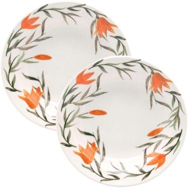 Imagem de Jogo Pratos Fundo Sopa 8 Pessoas 8 Peças Donna Lírios 21,5cm