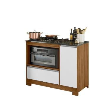 Imagem de Balcão para Cooktop 5 Bocas e Forno Notável NT 3050 Freijó/Branco