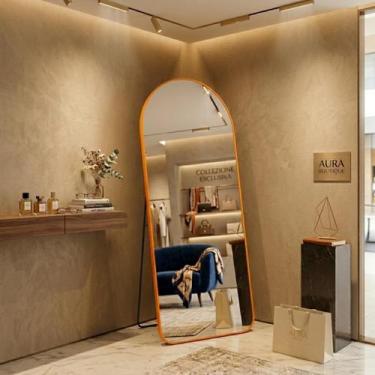 Imagem de Espelho Lopazzi Oval com Base Reta Grande 170x70 Corpo Inteiro Suporte