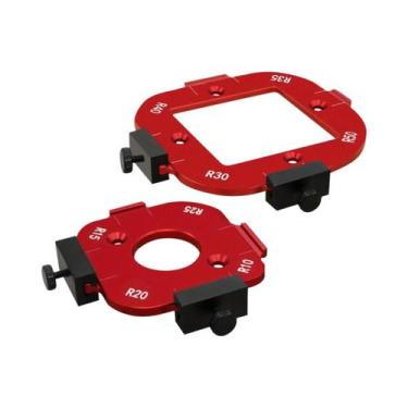 Imagem de Gabaritos De Alumínio Para Tupia De Marcenaria 2 Peças: Guia De Corte 