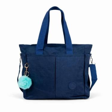 Imagem de Bolsa Sacola Feminina Grande Nylon Impermeável Tote Ombro Multi Bolsos