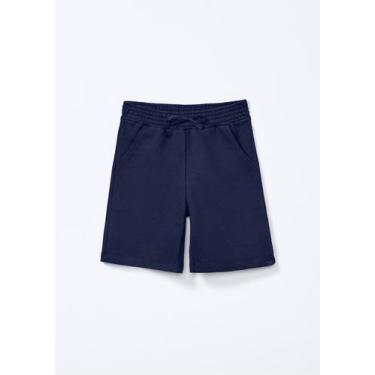 Imagem de Bermuda Básica Infantil Menino Em Moletom - Hering, 002, Azul escuro