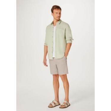 Imagem de Bermuda Masculina Reta Fio Tinto - Hering, 040, Cinza