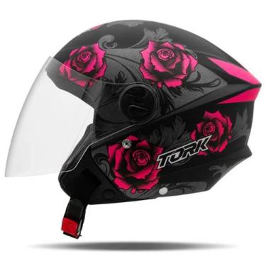 Imagem de Capacete Aberto Feminino Masculino New Liberty 3 Flowers Rosa Pro Tork