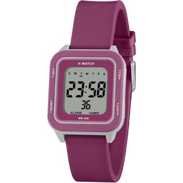 Imagem de Relógio X-Watch Feminino Ref: Xlppd064 Bxux Retangular Digital Bordô-Feminino