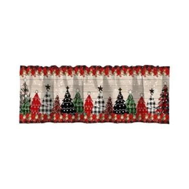 Imagem de Cortinas Curtas Para Janela De Natal Para Cozinha, Banheiro E Decoraçõ