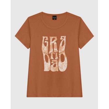 Imagem de Camiseta Feminina Manga Curta Estampa Frontal Em Malha Algodão - Malwe