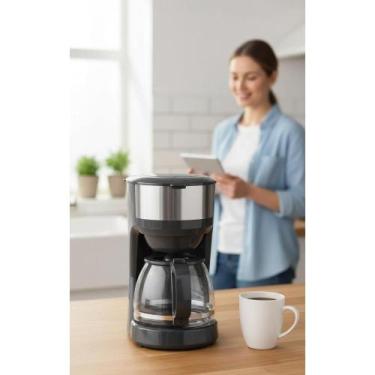 Imagem de Cafeteira Elétrica 30 Xícaras Inox Preta - Mantenha Aquecido - Congrat