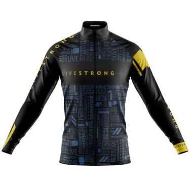 Imagem de Camisa Ciclismo Livestrong V2 Manga Longa -, Preto, GG