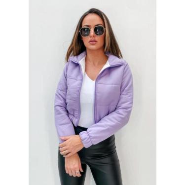 Imagem de Jaqueta Puffer Bobojaco Feminina Curta Forrada Lilás - CHARME DE MOÇA,