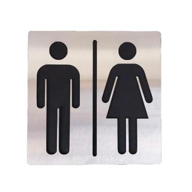Imagem de Placa inox identificação banheiro unissex - SULMATRIX