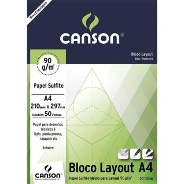 Imagem de Bloco Técnico Layout A4 21Cm X 29,7Cm 90G 50 Folhas Canson