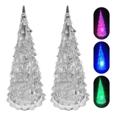 Imagem de Kit 2 Mini Arvore de Natal Pinheiro de Mesa Acrilico 17cm - Wincy