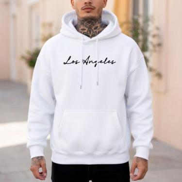 Imagem de Moletom Canguru Unissex Estampa Los Angeles Para O Inverno Frio - Use 