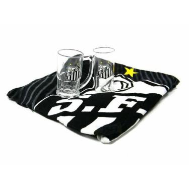 Imagem de Kit Presente Torcedor SANTOS SP 3x1 toalha Caneca 340ml e Copo - AllMi