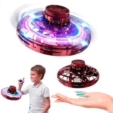 Imagem de Mini Disco Voador Bumerangue Hover Spinner Infantil Com Led COR:VERMEL