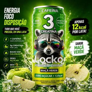 Imagem de Locko Power Drink Maçã Verde com 3Gr Creatina Zero Açúcar 12kcal 473ml