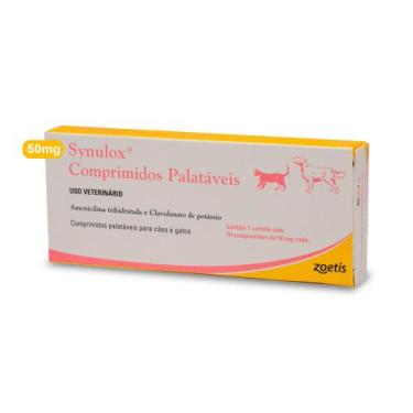Imagem de Synulox 50 Mg Caixa Com 10 Comprimidos Palatáveis - Zoetis
