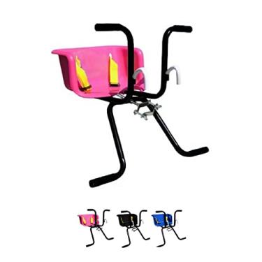 Imagem de Cadeirinha Infantil Bike Baby Dianteira Para Crianças de até 15kg Passeio Bicicleta c/Cinto Cor: Rosa