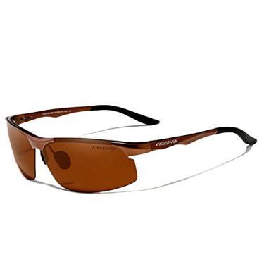 Imagem de Óculos de Sol Esportivo Kingseven Proteção UV400 Anti-Reflexo (Marrom)