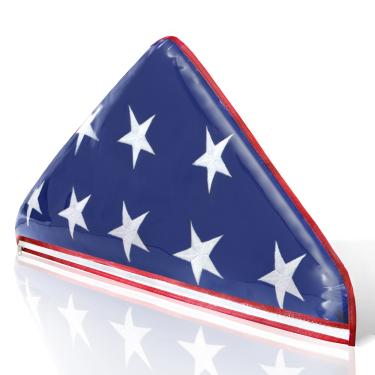 Imagem de Bolsa com zíper para exibição de bandeira de vinil de vinil da Anley - fácil e leve - American Veteran EUA 5 'x 9,5' sacos de plástico com bandeiras dobradas