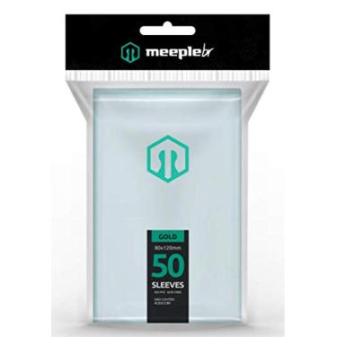Imagem de MeepleBR Sleeves - GOLD (80x120mm), TCG, Plástico para Proteção de Cartas