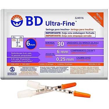 Imagem de Seringa Insulina Ultra Fine 30UI x 6x0,25mm BD 10un