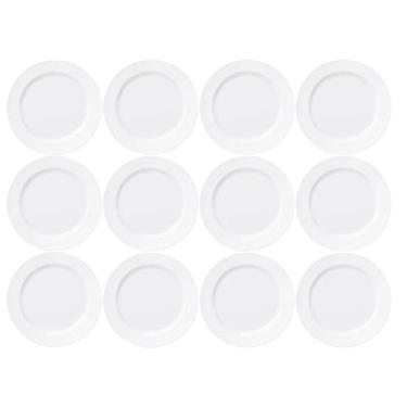 Imagem de Jogo 12 Pratos Rasos Capri 25cm Porcelana Branca Germer
