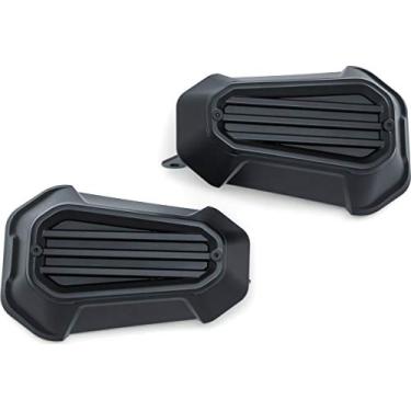 Imagem de Kuryakyn Acessório para motocicleta 6709: Dillinger Handguard Defletores de vento para motocicletas Harley-Davidson Sportster 2004-19, preto acetinado, 1 par